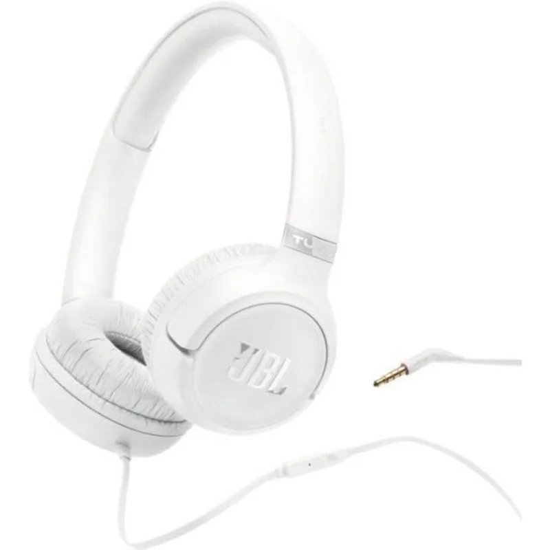 Auricolari JBL Tune 530 con cavo Jack 3,5 mm, microfono integrato e design pieghevole bianchi