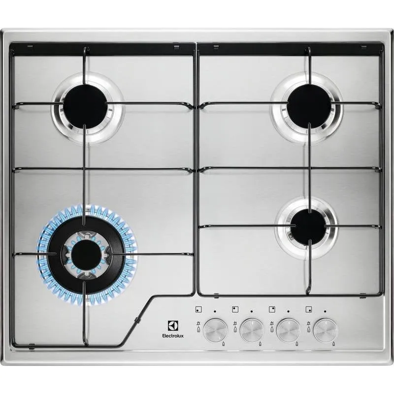 Piano cottura Electrolux KGS6434SX 4 fuochi gas acciaio inox integrato 60 cm