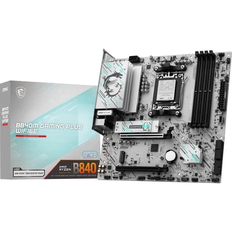Schede Madri MSI B840M GAMING PLUS WIFI6E AMD B840 Socket AM5 DDR5 Micro ATX WiFi 6E PCIe 4.0 2.5GbE M.2 RGB