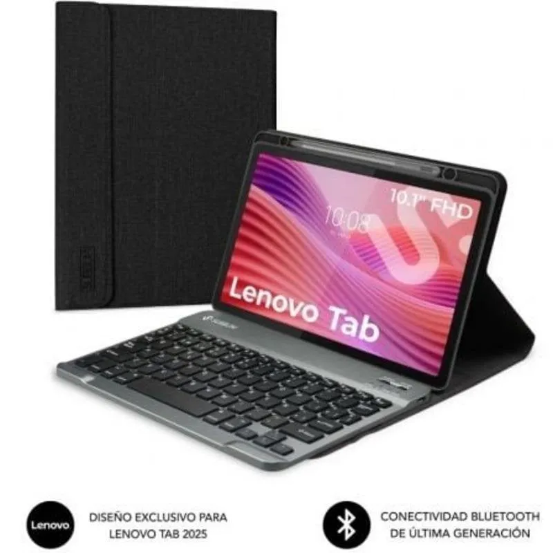 Custodia con Tastiera Subblim Shock Case Lenovo Tab 10.1" 2025 BT 5.2 Nera Rimuovibile