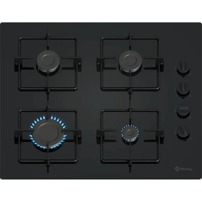 Piastra a gas Balay 3ETG464SB vetro temperato 59 cm 4 fuochi Nero