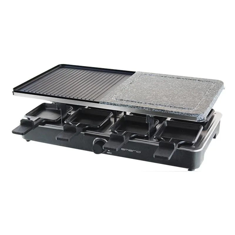 Piastra Raclette Emerio RG-110035 8 Persone 1400 W Nero Rettangolare Rotante