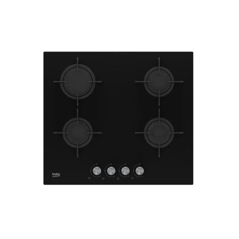 Piastra a gas Beko HILG 64220 S Nera Integrata 4 zone Vetro