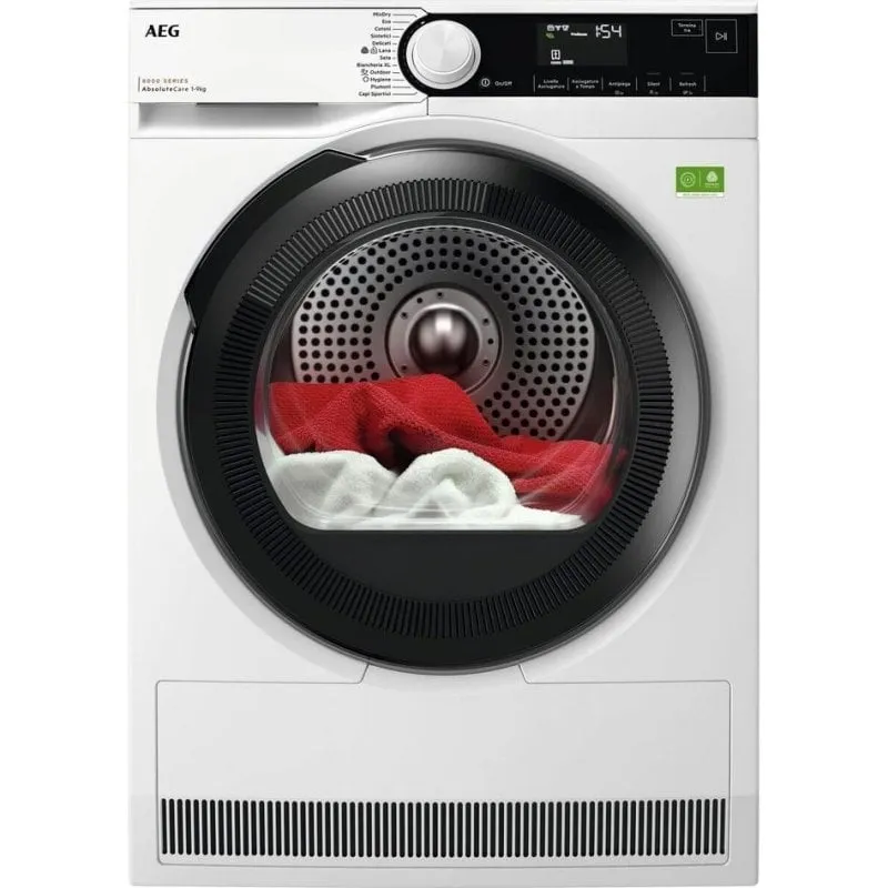 Asciugatrice a condensazione AEG Series 8000 TR8HDBG9B 9kg Classe B con pompa di calore