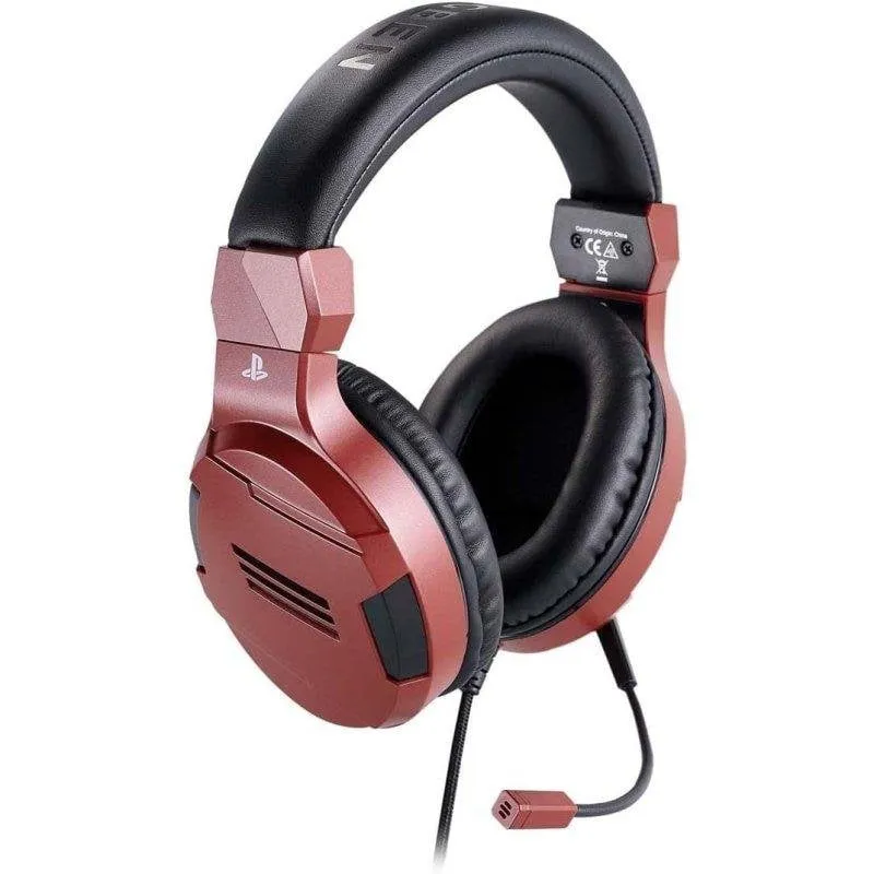 Cuffie Nacon ufficiali PlayStation cablate 40mm microfono regolabile rosse