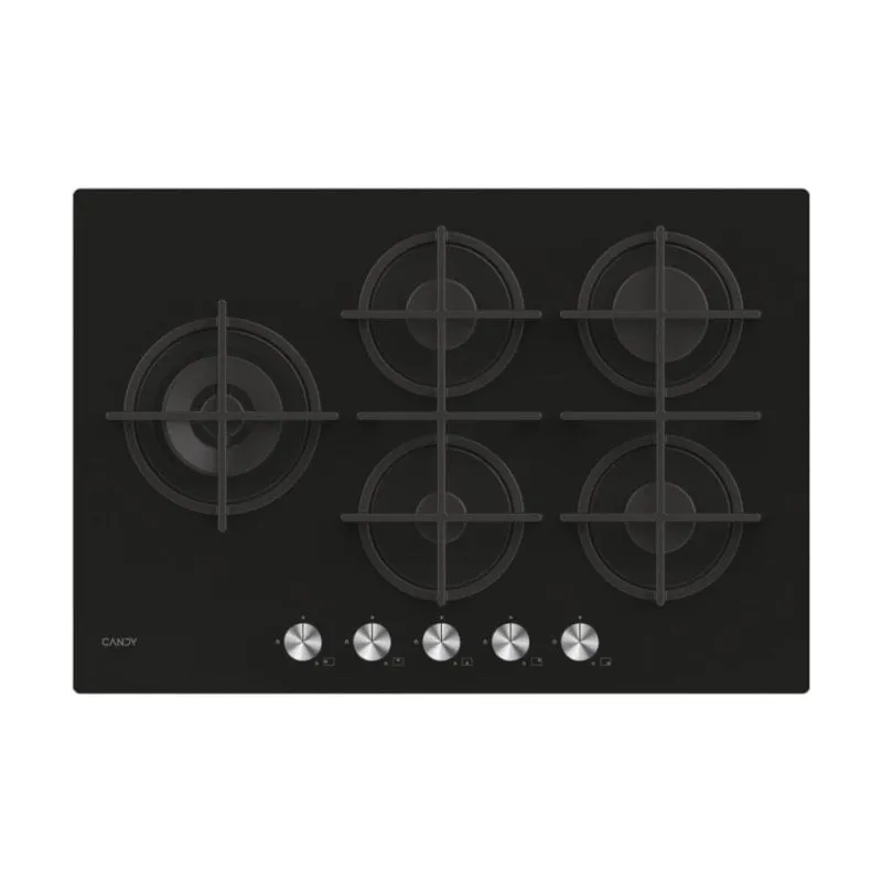 Piano cottura a gas Candy Essenza CDIV7GWLE4WB 60 cm vetro temperato nero 5 fuochi