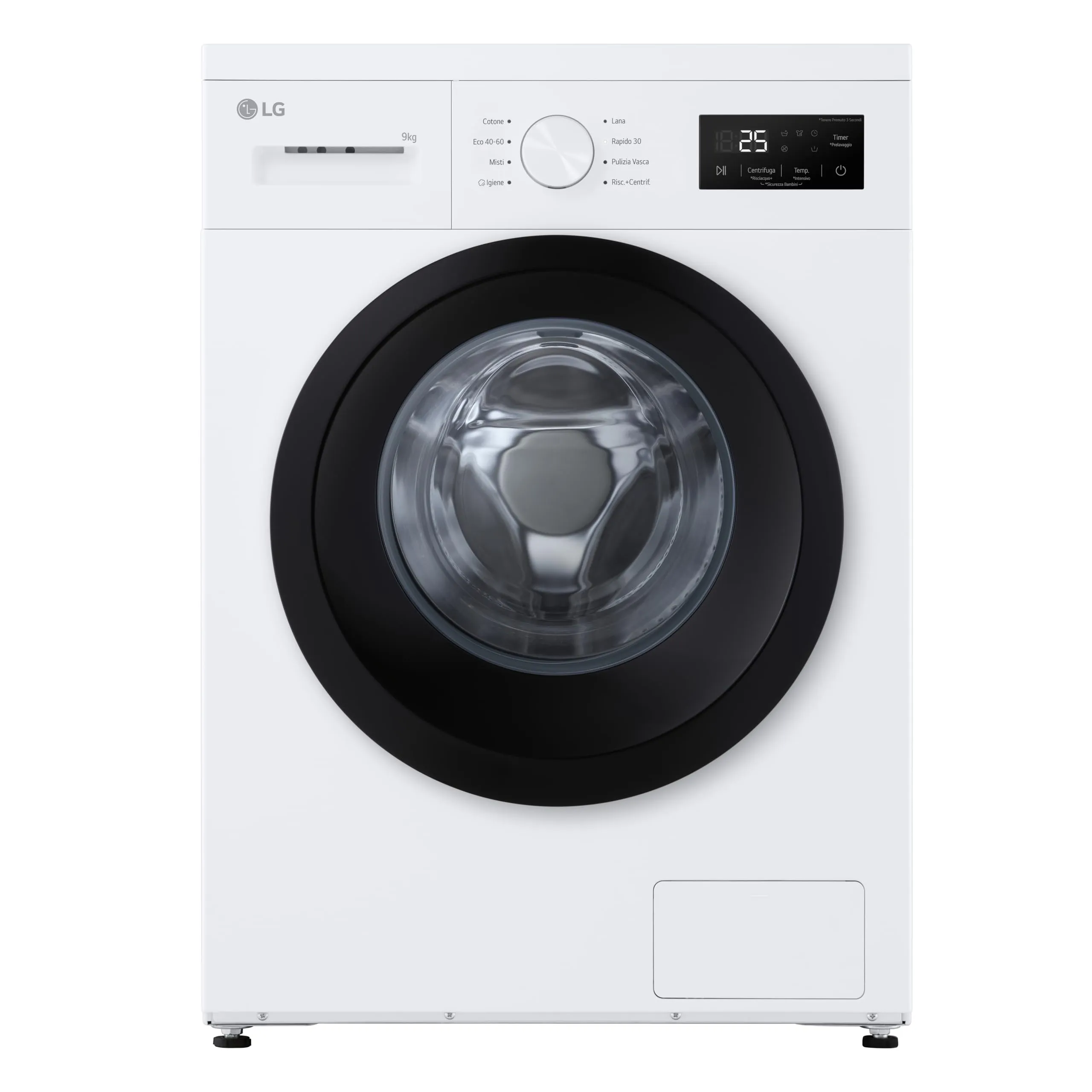 LG F4NA1009NWK Lavatrice 9 kg Serie A1, Classe A, 1400 Giri, Vapore