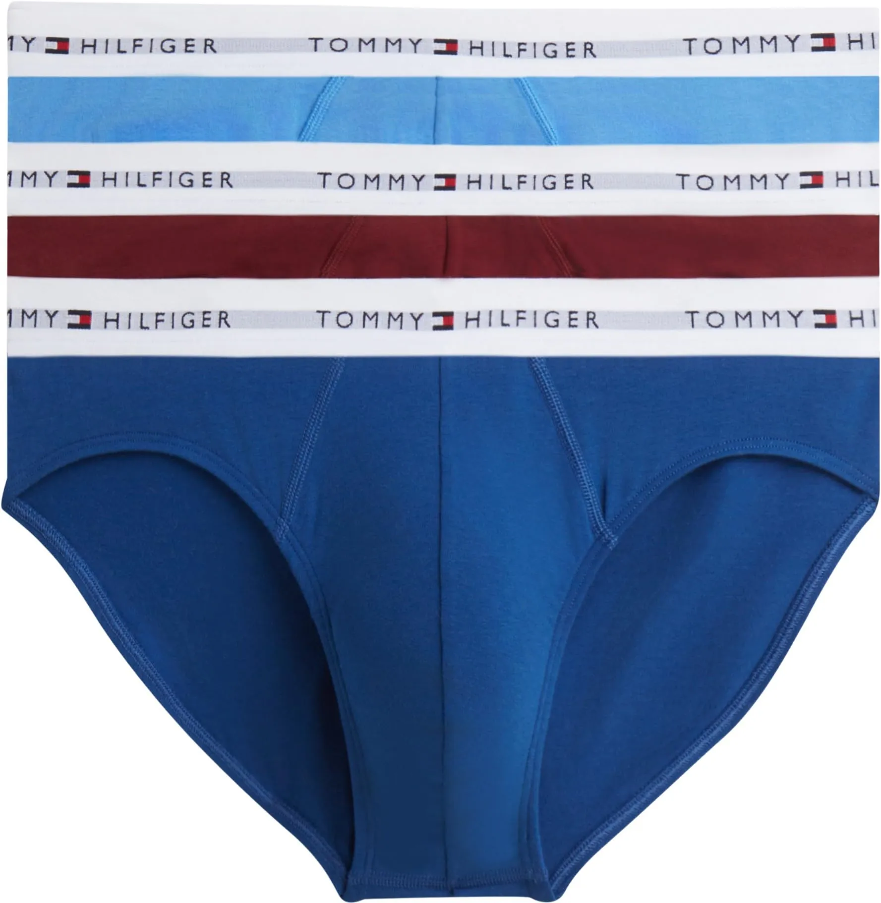 Tommy Hilfiger Men 3P Brief UM0UM03875 Brief, Yellow (Opulent Blue/Burgundy/Blue Spell), L