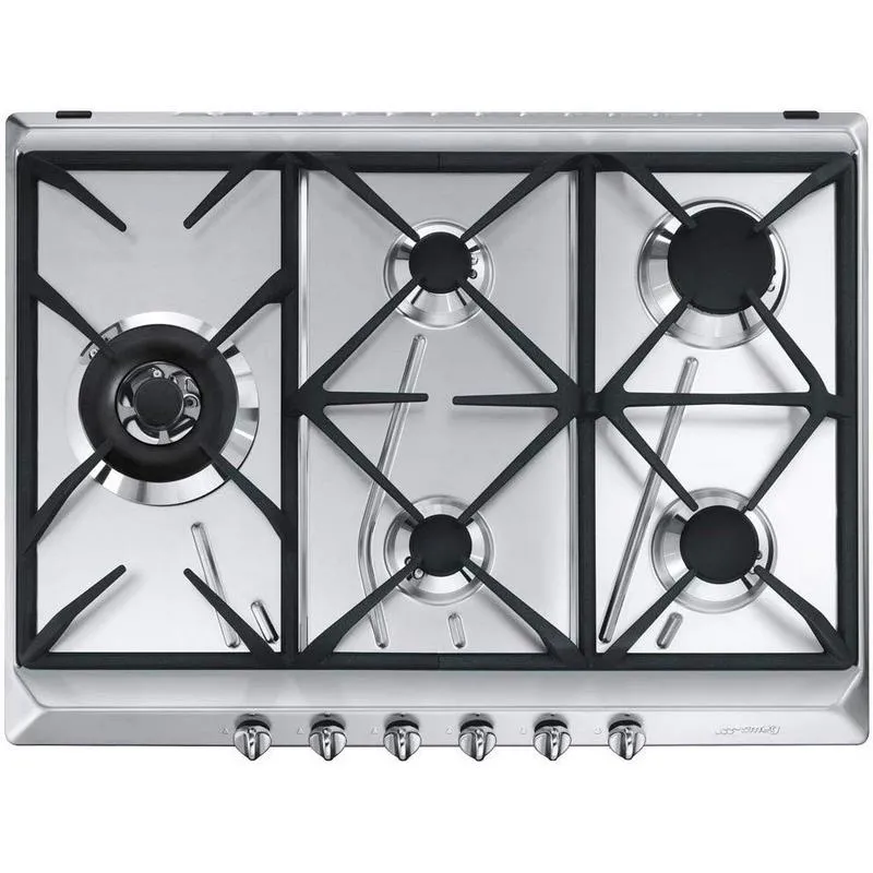 Smeg SRV575GH5 piano cottura Stainless steel Da incasso Gas 5 Fornello(i)