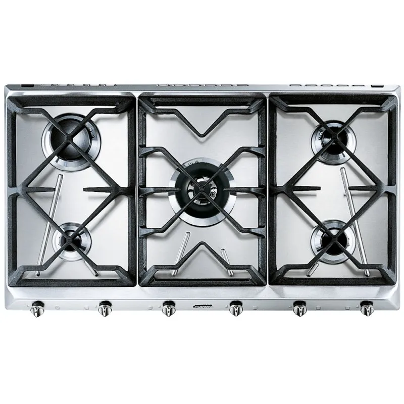 Smeg Universal SRV596GH5 piano cottura Stainless steel Da incasso Gas 5 Fornello(i)