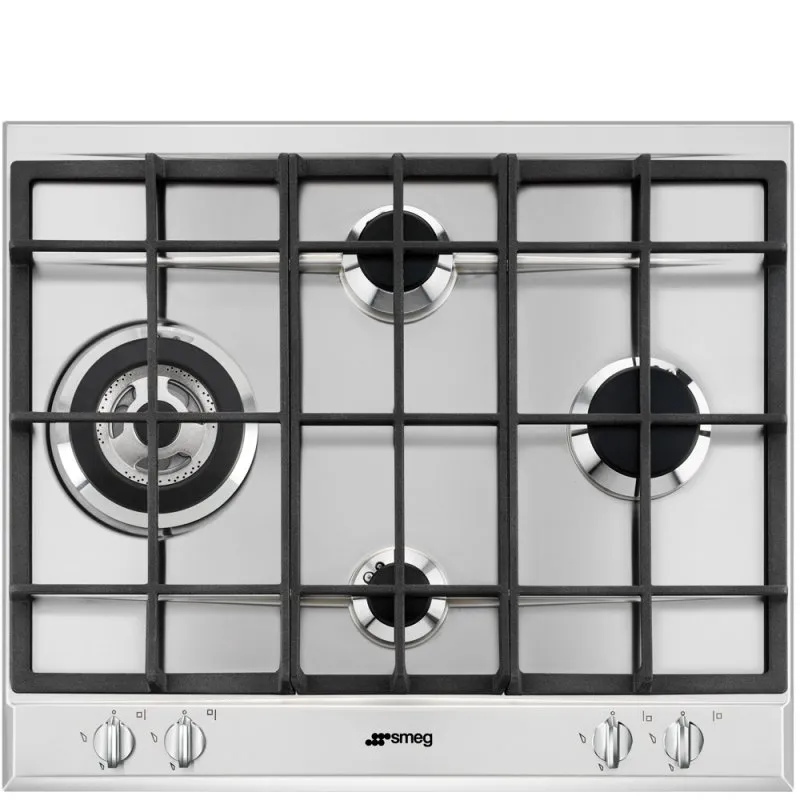 Piano Cottura A Gas 4 Zone 60cm Smeg P261XGH Acciaio Inox
