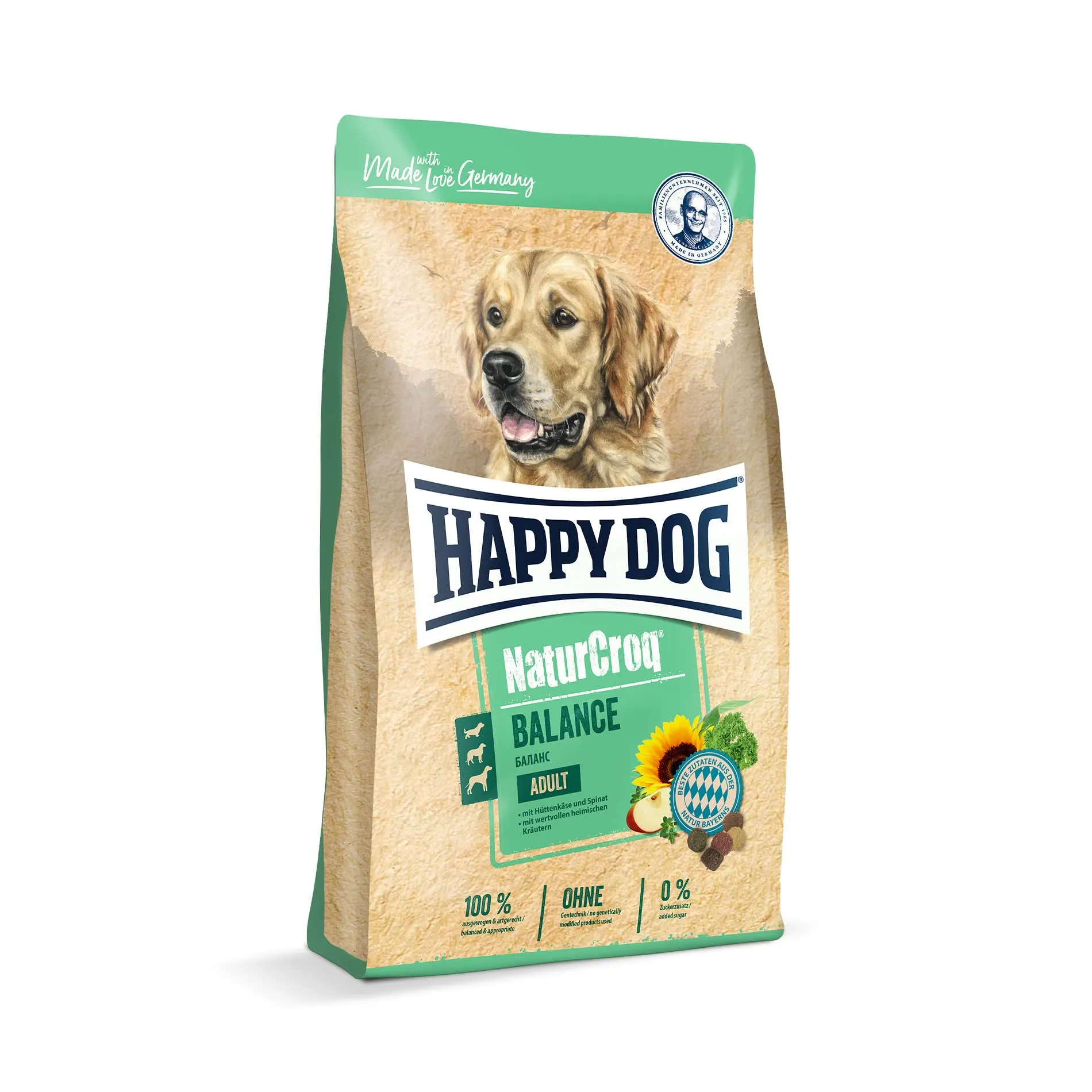 Happy Dog 60521 - NaturCroq Balance - Cibo secco con erbe domestiche per cani adulti - 15 kg di contenuto