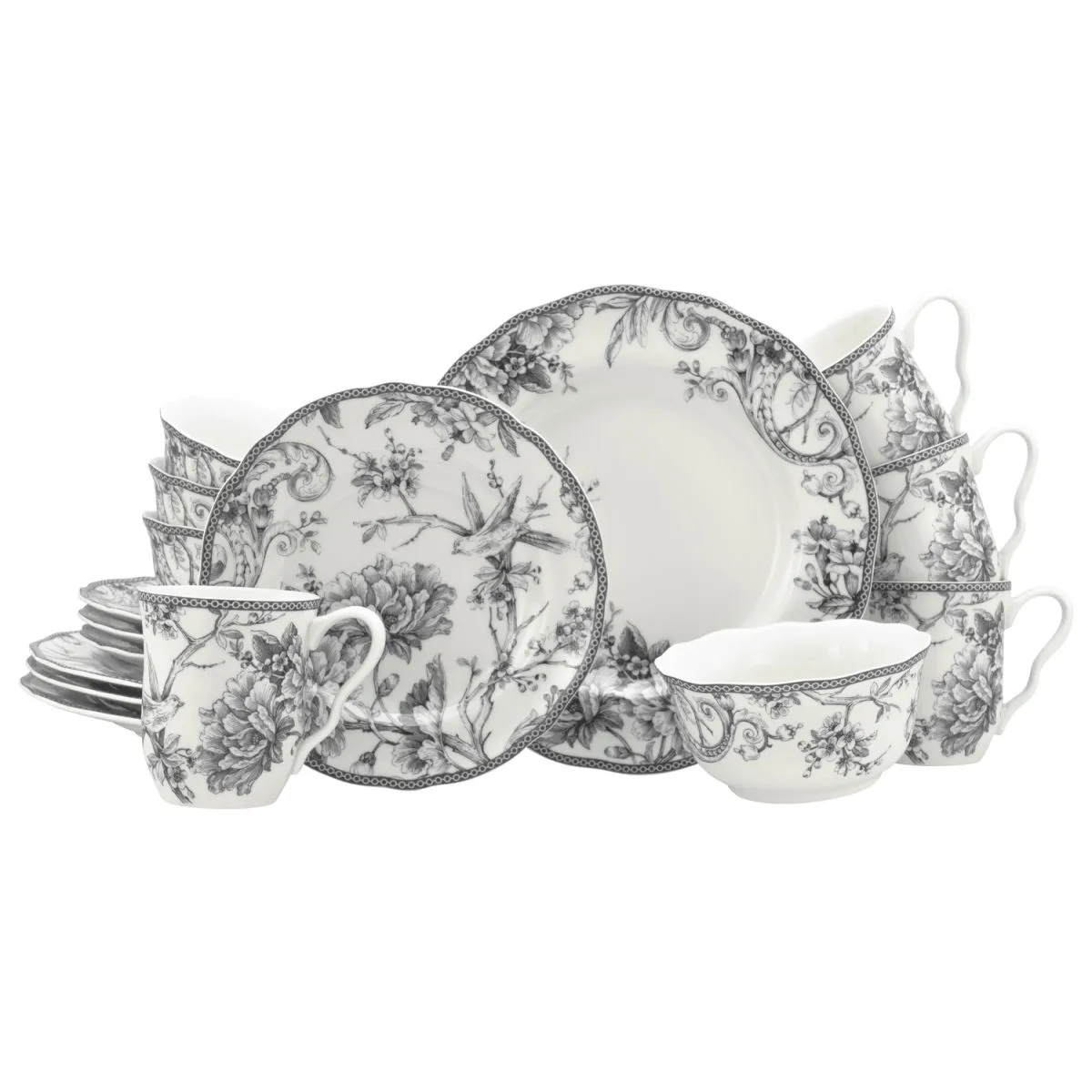 creaTable Adelaide - Servizio combinato da 16 pezzi; grigio