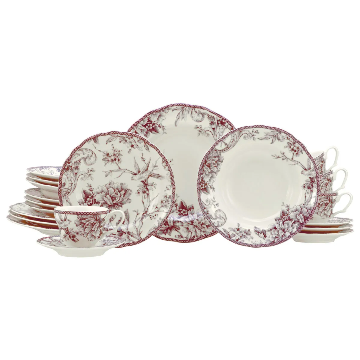 creaTable Adelaide - Servizio combinato da 20 pezzi; rosso
