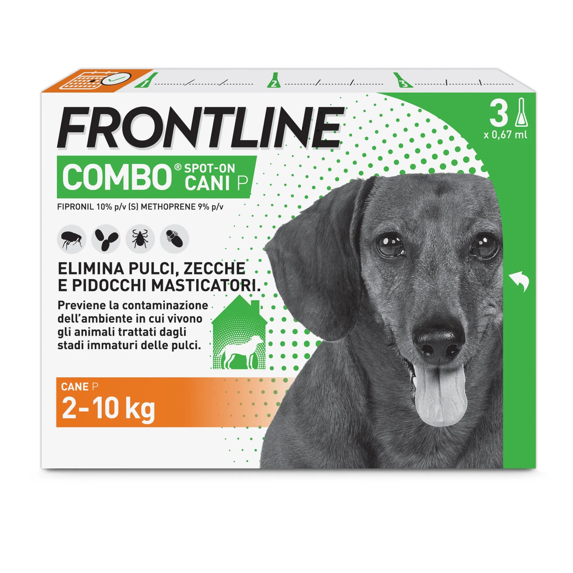 Frontline Combo Cani x3 Antiparassitario Contro Pulci E Zecche (2-10Kg)