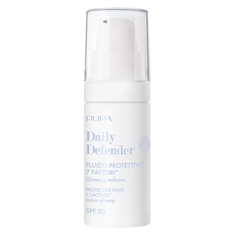 Pupa Daily Defender Fluido Protettivo 7 Fattori SPF50 - Fluido Ultraleggero 30ml / 001 Transparent
